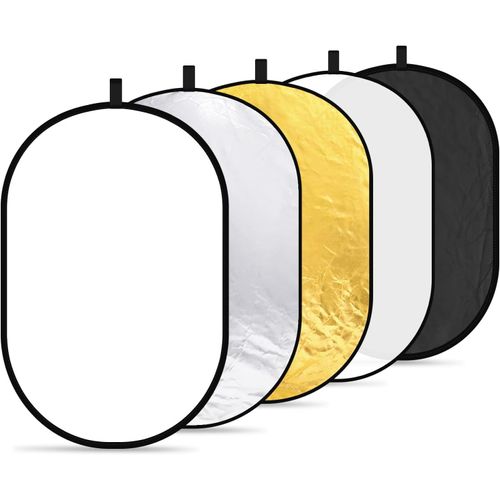 NEEWER 5 en 1 Pliable Réflecteur de Lumière 60x90cm 24x36inch Doré Argent Noir Blanc Translucide Pour Studio Vidéo Photographie