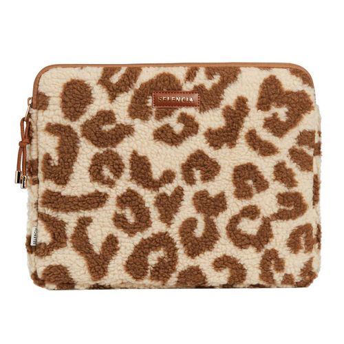 Selencia Pochette ordinateur Teddy 13-14 pouces Vanilla Leopard