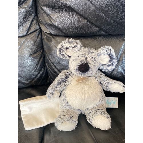 Doudou Souris Gris Blanc Mouchoir Baby Nat 21cm