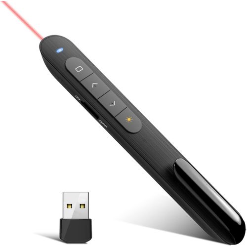 Pointeur laser sans fil - Télécommande USB 2,4 G - Noir