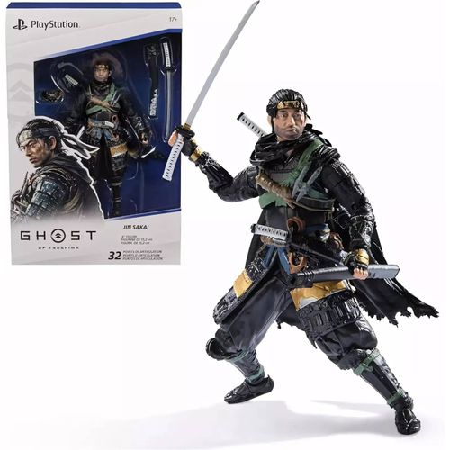 Figurine Ghost Of Tsushima Jin Sakai 15 Cm, Officiel Sony, Collection Jeu Vidéo
