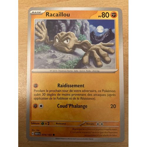 (1002) Racaillou 74/165 Pokemon 