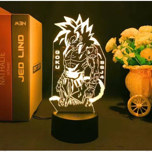 Veilleuse Led 3d Dragon Ball Z Anime Pour Enfants, Lampe De Table Modèle Son, Goku, Vegeta, Super Saisuperb, Jouets D'Action, Cadeau D'Anniversaire