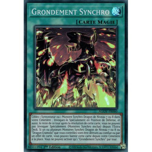 Yu Gi Oh ! Grondement Synchro Agov-Fr060 Super Rare En Français