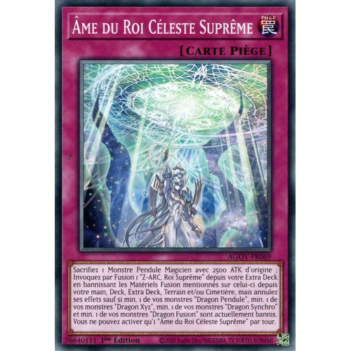 Yu Gi Oh ! Âme Du Roi Céleste Suprême Agov-Fr069 Commune En Français
