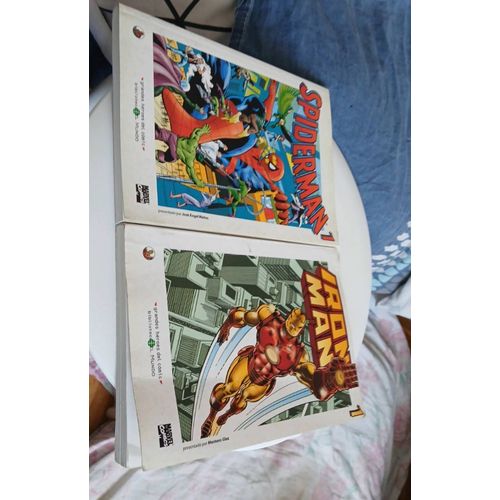 John Byrne Spiderman 1 , John Romita Jr Iron Man 1 Grandes Héroes Del Cómic Biblioteca El Mundo. En Espagnol Noir Et Blanc.