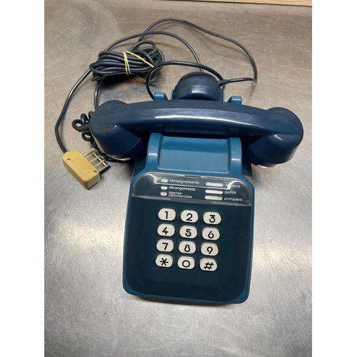 Téléphone fixe Socotel S63 - Ancien vintage -  France Télécom 1979 - Bleu