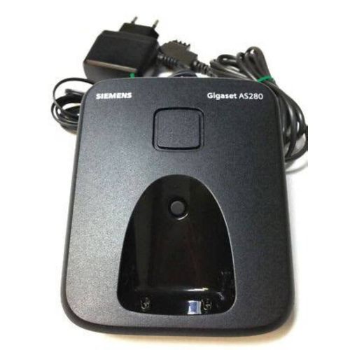 Base seule Gigaset AS280 pour recharger un combiné AS280H ou compatible tel AS690H pour compléter une installation ou remplacer un matériel défectueux base téléphone recharge seule Siemens numérique