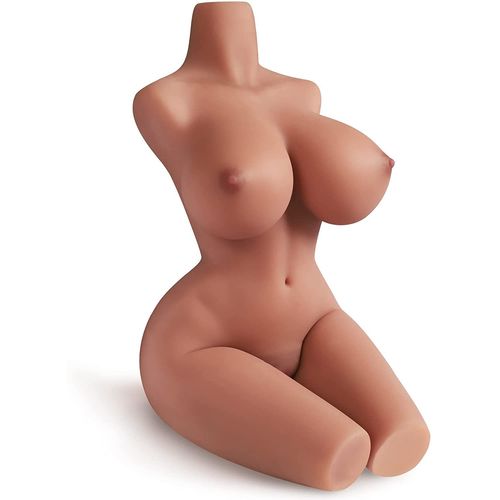 Neloty® Sex Doll Poupée De Sexe Grandeur Nature Avec Toso Flexible Avec Texture Réaliste Pleine Taille De La Peau Du Corps, Gros Seins Doux Sur Les Hanches 16kg Brun