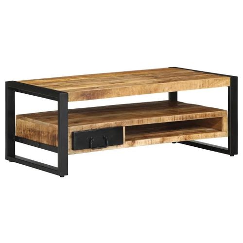 Vidaxl Table Basse 90x50x36 Cm Bois De Manguier Massif Brut