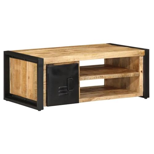 Vidaxl Table Basse 90x50x36 Cm Bois De Manguier Massif Brut