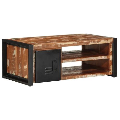 Vidaxl Table Basse Multicolore 90x50x36 Cm Bois De Récupération Massif