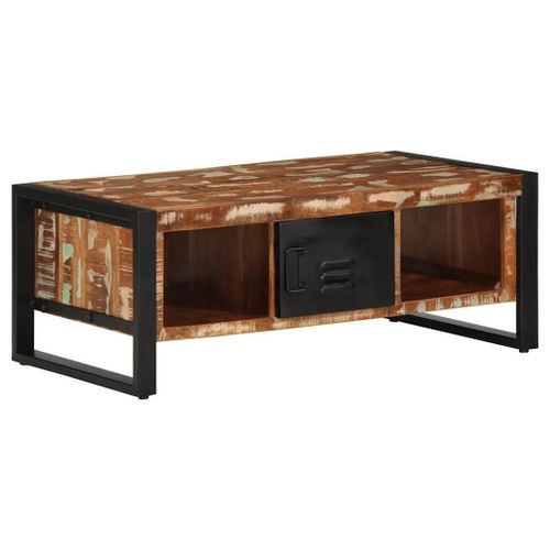 Vidaxl Table Basse Multicolore 90x50x36 Cm Bois De Récupération Massif