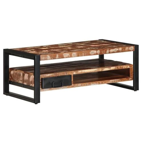 Vidaxl Table Basse Multicolore 90x50x36 Cm Bois De Récupération Massif