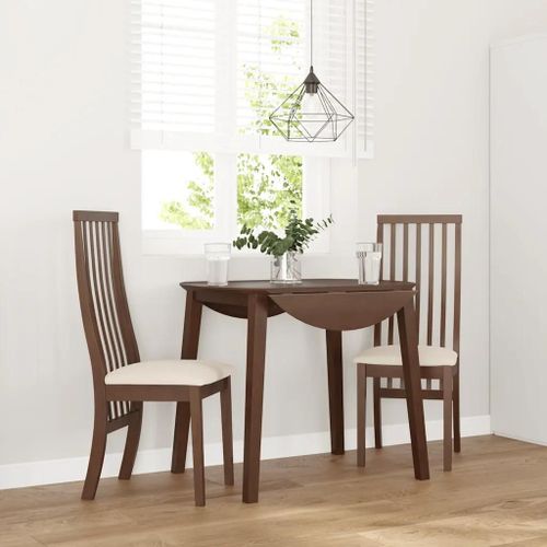 Vidaxl Chaises À Manger Coussins 2 Pcs Marron Bois Massif Caoutchouc