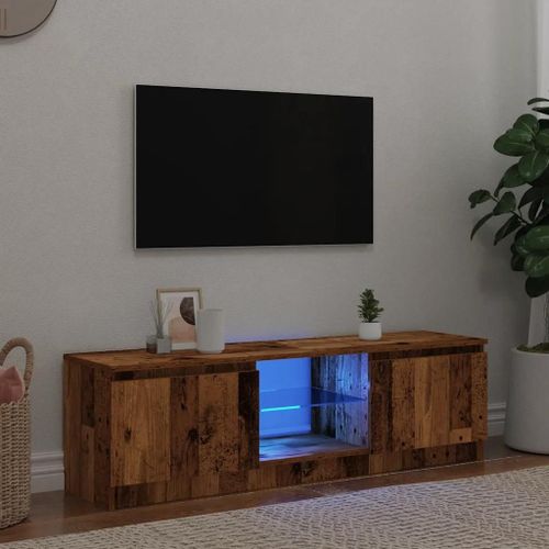 Vidaxl Meuble Tv Avec Lumières Led Vieux Bois Bois D'ingénierie
