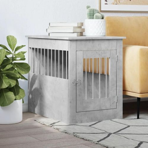 Vidaxl Meuble De Cage Pour Chiens Gris Béton 55x80x68 Cm