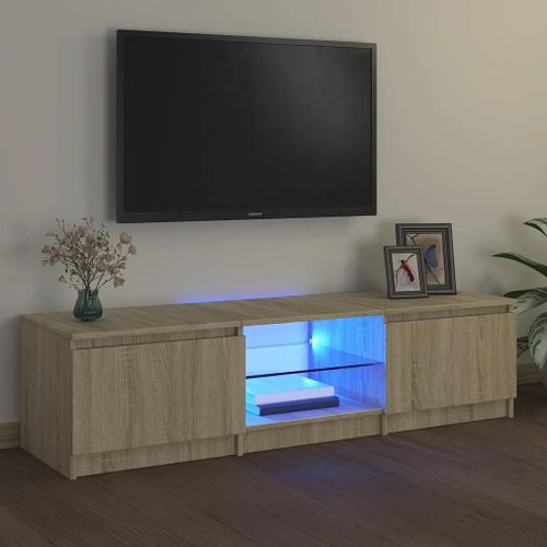 Vidaxl Meuble Tv Avec Lumières Led Chêne Sonoma 140x40x36 Cm