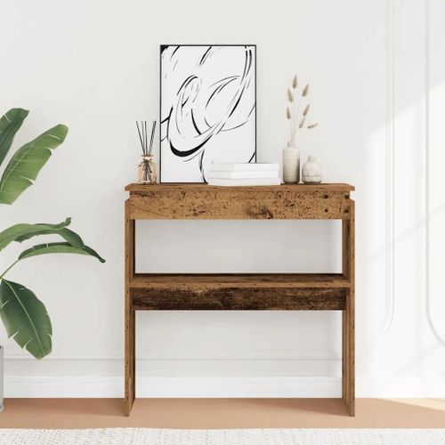 Vidaxl Table Console Vieux Bois 80 X 30 X 80 Cm Bois D'ingénierie