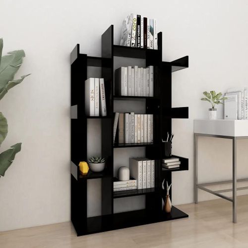 Vidaxl Bibliothèque Noir 86x25,5x140 Cm Bois D'ingénierie