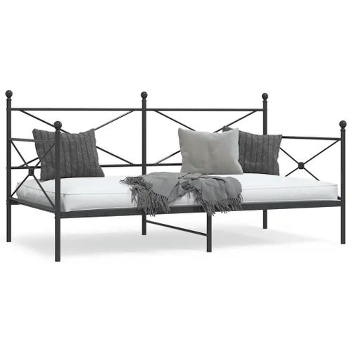 Vidaxl Lit De Repos Sans Matelas Noir 100x200 Cm Acier