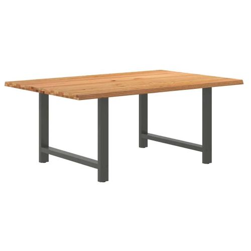 Vidaxl Table À Manger Marron Clair Bois De Chêne Massif Rectangulaire