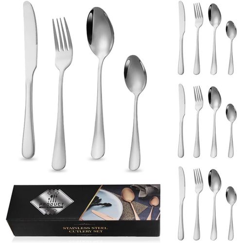 16 Pieces Couvert Acier Inoxydable,Couverts Lunch Box,Set Couverts Voyage,Menagere Inox,Couverts Pour Enfants 3 Ans,Couverts[54]