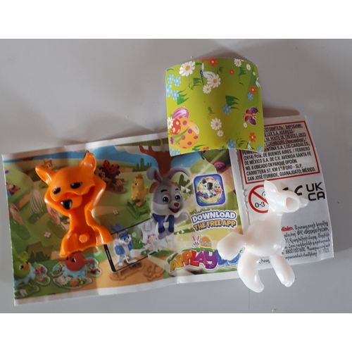 Figurine Kinder Surprise À Monter - Série Animaux De Pâques 2025 - Vq282 Renard Qui Pique-Nique - Avec La Fiche Bpz - En Vrac Dans Un Sachet Cellophane
