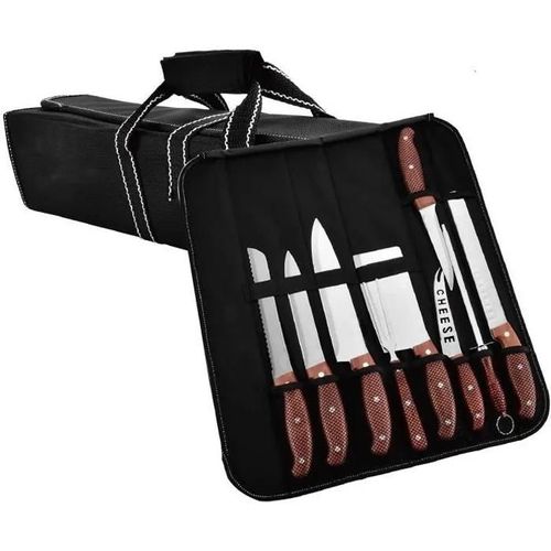 Royal Swiss Set Couteaux De Cuisine - Couteaux Inox - Avec Aiguiseur, Fourchette À Viande Et Malette - 9 Pièces