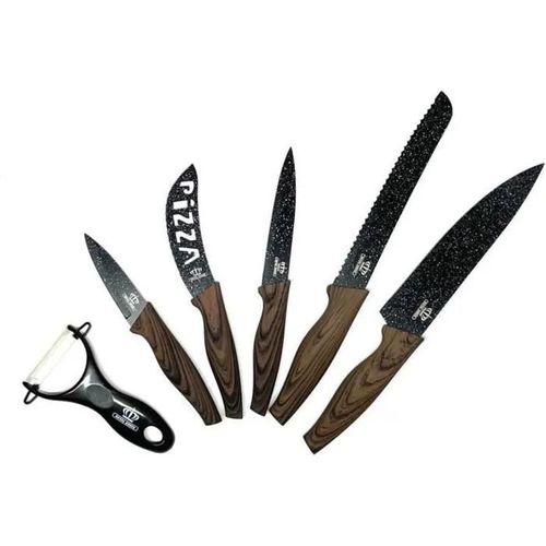 Couteaux De Cuisine Avec Support Couteau - Ensemble De Couteaux De Cuisine - Inox 8 Pièces - Avec Aiguiseur, Ciseau Inclut