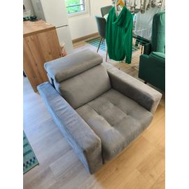 Large Fauteuil En Velour Gris Alinéa