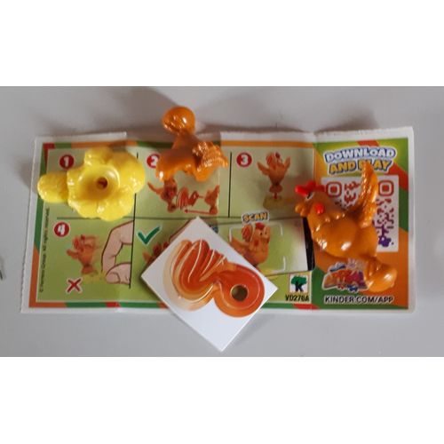 Figurine Kinder Surprise À Monter - Série Animaux De Pâques 2024 - Vd276a Poule - Avec La Fiche Bpz - En Vrac Dans Un Sachet Cellophane