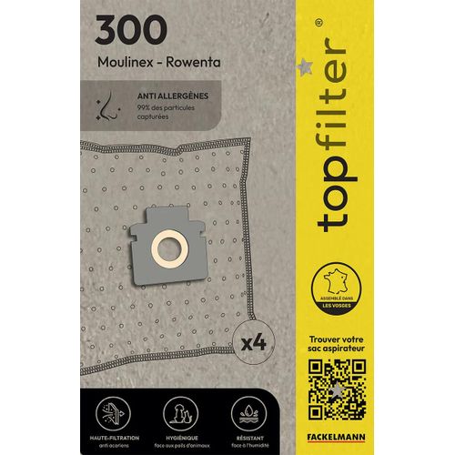 Lot de 4 sacs aspirateur Hoover TopFilter Premium