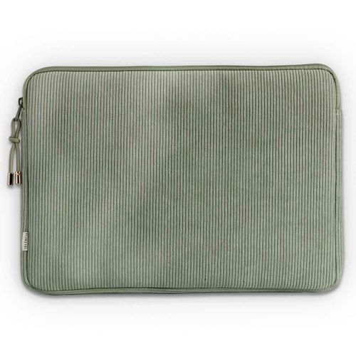 Selencia Pochette ordinateur Corduroy 15-16 pouces Pistache Cream
