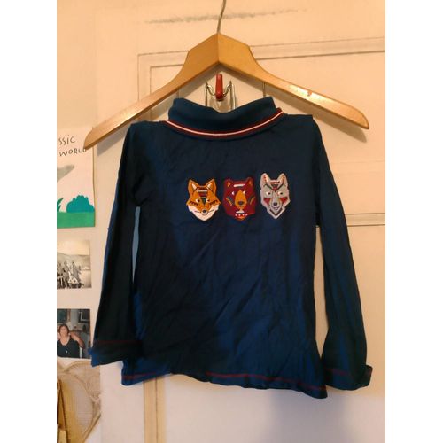 Top Col Roulé Marine Motifs Cousus Colorés 6 Ans Sergent Major.