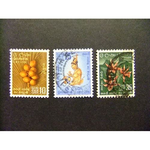40 Ceylan Ceylon ( Sri Lanka )1958 / Série Courante / Yvert 318 / 320 Fu