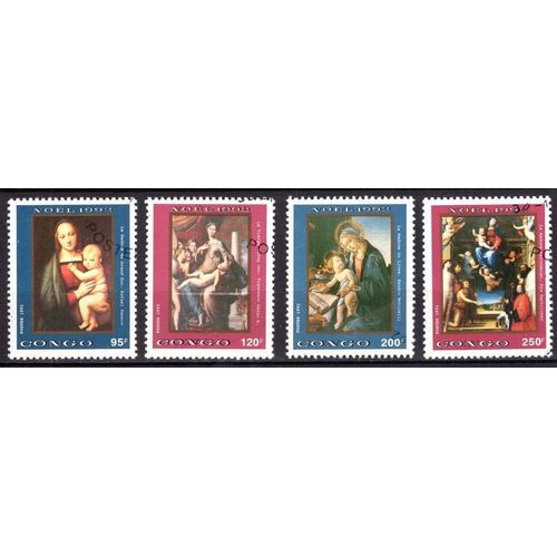 Congo 1992 Serie Noeltableau Religieux De Maitres Oblitere
