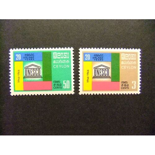 40 Ceylan Ceylon ( Sri Lanka )1966 / Unesco / Yvert 368 / 369 Mnh