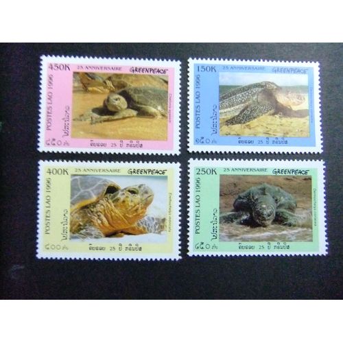42 Laos 1996 / Xxv Greenpeace Tortues Marines / Yvert 1244a / 1244d Mnh