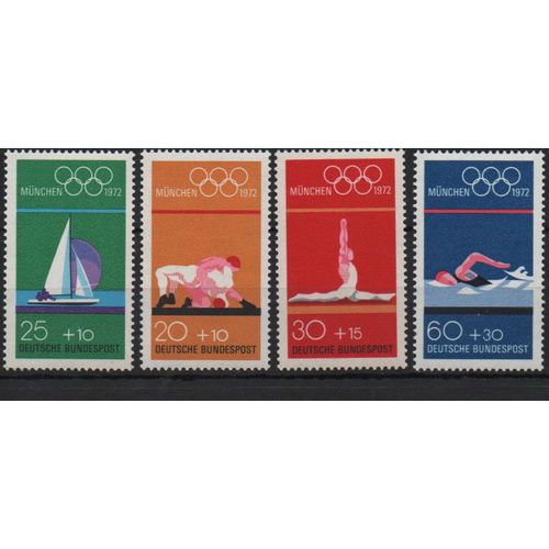 Allemagne Timbres Série Préolympique 1971 , Munich 1972