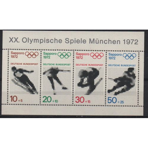 Allemagne Timbre Jeux Olympiques De Sapporo 1972