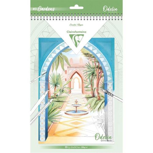 Bloc - Coloriages - Adulte - Décors De Jardin - A4 - 20 Feuilles - 6 Illustrations - Clairefontaine