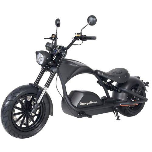 Moto Électrique Rétro Mangosteen M1ps 4000w 72v40ah Samsung 80km/H Frein À Huile, Absorption Complète Des Chocs, Étanchéité Ipx5 - Noir