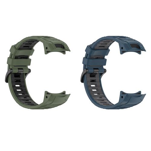 Lichifit - Bracelet De Montre - Pour Garmin Instinct3 - Silicone Bi-Couleur(Vert-Noir+Bleu-Gris)-45mm