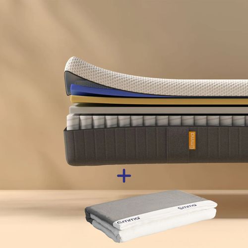 EMMA | Matelas Hybride II 200x200 + Prot¿ge-Matelas | M¿moire de Forme + Ressorts | MEILLEUR CHOIX Emma | Dos Apais¿ | 25cm