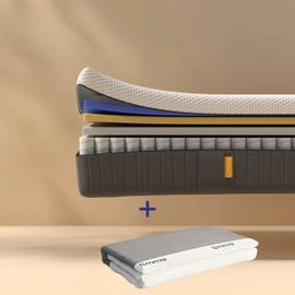 EMMA | Matelas Hybride II 200x200 + Prot¿ge-Matelas | M¿moire de Forme + Ressorts | MEILLEUR CHOIX Emma | Dos Apais¿ | 25cm