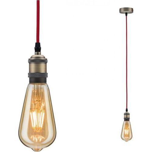 Lum En Susp Neordic Eldar Max1x60w E27 Rouge/Nickel Brossé 230v Métal