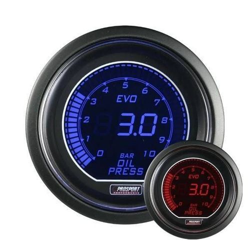 Manometre De Pression Huile Prosport Digital - Bleu Rouge