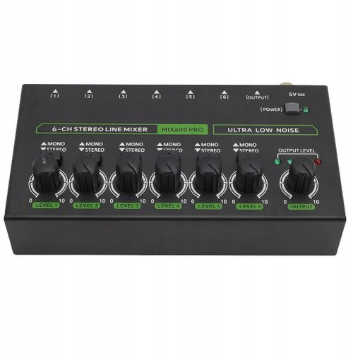 Mixeur audio professionnel à 6 canaux avec mondes RVB et 8X indépendant