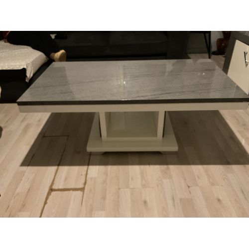 Table Basse Marbré Gris Blanc